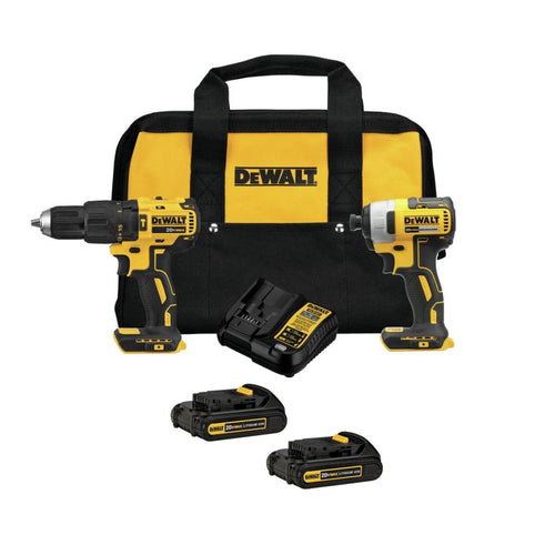 DEWALT 20V MAX 2 TOOL KIT (DCD778 & DCF787) W/ 2 BATTERIES AND BAG