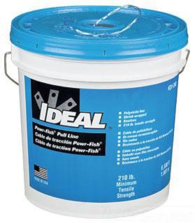 *6,500 FT BUCKET* IDEAL ELECTRICAL 31-340 POWR-FISH® PULL LINE WHITE FISHING LINE WITH BLUE TRACER, 210LB. TENSILE STRENGTH