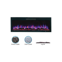 60" WALL MOUNTED AND WALL RECESSED ELECTRIC FIREPLACE