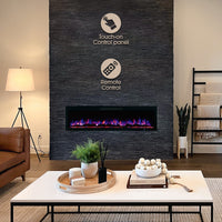 60" WALL MOUNTED AND WALL RECESSED ELECTRIC FIREPLACE