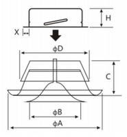 4" STEEL SUPPLY AIR VALVE WITH ADJUSTABLE CORE AND 50MM MOUNTING FRAME