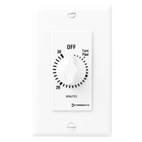 FD30MWC SPRING WOUND COUNTDOWN TIMER, DECORATOR STYLE, 125-277 VAC, 50/60 HZ, SPST, 30 MINUTE MAX, WITHOUT HOLD, WHITE, INTERAMTIC