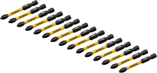 DEWALT FLEXTORQ 1/4-IN X 2-IN PHILLIPS IMPACT DRIVER BITS HEX SHANK (15-PIECE)