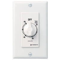 FD60MWC SPRING WOUND COUNTDOWN TIMER, DECORATOR STYLE, 125-277 VAC, 50/60 HZ, SPST, 60 MINUTE MAX, WITHOUT HOLD, WHITE, INTERMATIC