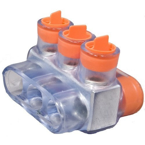 250-#6 TRIPLE ENTRY CLEAR INSULATED CONNECTOR BLOCKS
