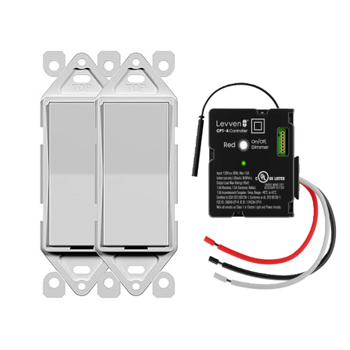 LEVVEN CONTROLS 3 WAY DECORA-STYLE SWITCH & 1.5A POWER CONTROLLER & DIMMER KIT C31DW