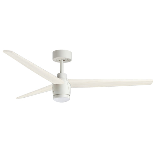 BANVIL DESIGNER SERIES DRIFT 52" DC WHITE FAN WITH 3 WOODEN WHITE PAINTED BLADES, LIGHT, LIGHT DELETE COVER & REMOTE INCLUDED