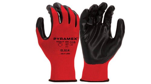 GL614 SERIES- NITRILE DIPPED GLOVES - LARGE