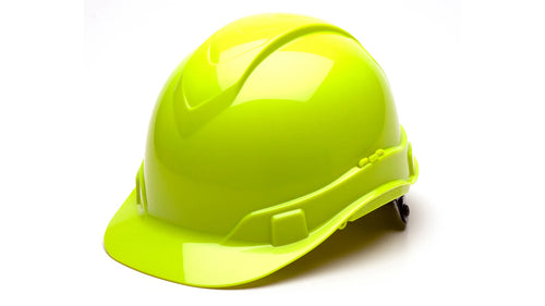 RIDGELINE® 4-POINT RATCHET CAP STYLE HARD HAT - HI-VIS LIME