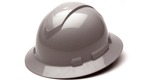 RIDGELINE® 4-POINT RATCHET FULL BRIM HARD HAT - GRAY