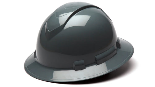 RIDGELINE® 4-POINT RATCHET FULL BRIM HARD HAT - SLATE GRAY