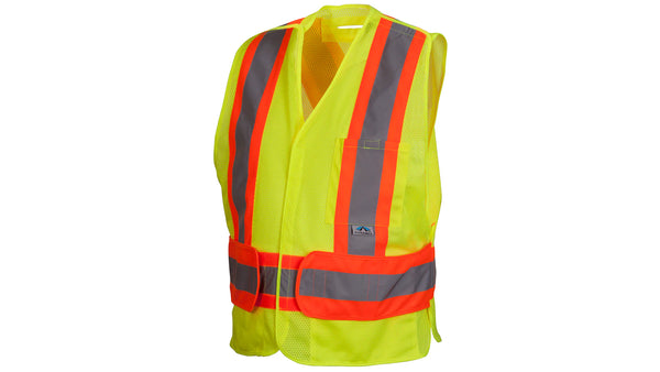 RCA27 Series HI-VIS LIME VEST WITH CONTRASTING REFLECTIVE TAPE