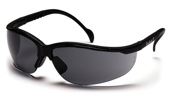VENTURE II® HALF FRAME SAFETY GLASSES - BLACK FRAME/GRAY H2X ANTI-FOG