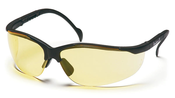 VENTURE II® HALF FRAME SAFETY GLASSES - BLACK/ AMBER NO ANTI-FOG