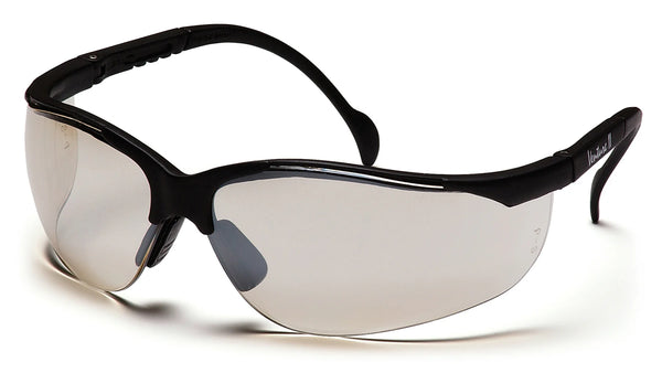 VENTURE II® HALF FRAME SAFETY GLASSES - BLACK/ I/O MIRROR STANDAR ANTI-FOG