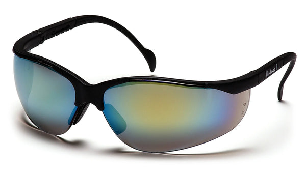 VENTURE II® HALF FRAME SAFETY GLASSES - BLACK/GOLD MIRROR NO ANTI-FOG
