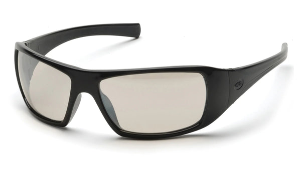 GOLIATH® FULL FRAME SAFETY GLASSES - BLACK FRAME/ I/O MIRROR NO ANTI-FOG