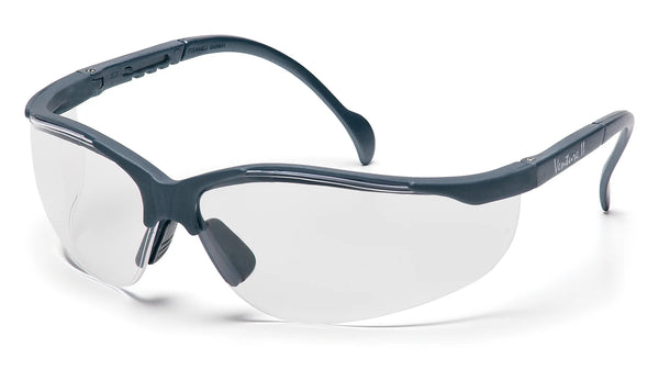 VENTURE II® HALF FRAME SAFETY GLASSES - SLATE GRAY/CLEAR NO ANTI-FOG
