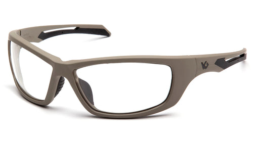 HOWITZER™ FULL FRAME SAFETY GLASSES - TAN FRAME/CLEAR LENS