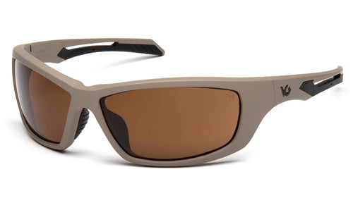 HOWITZER™ FULL FRAME SAFETY GLASSES - TAN FRAME/BRONZE LENS