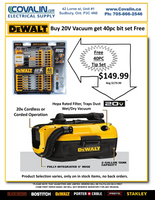 DEWALT 20V MAX* CORDLESS/CORDED WET-DRY VACUUM (TOOL ONLY)