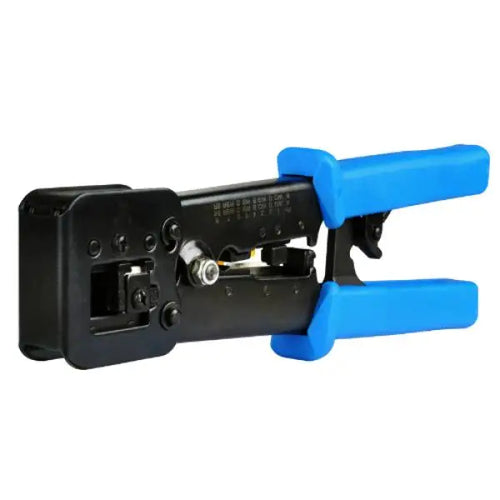 RJ45 PASS THROUGH MODULAR CUT AND CRIMP TOOL WITH RATCHET