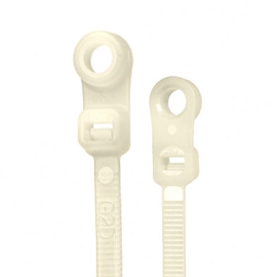 SYNCONNECT MOUNTABLE CABLE TIES – 8" – WHITE – 100 PCS