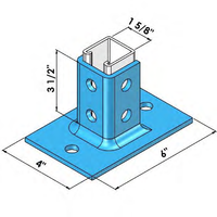 SINGLE CHANNEL POST BASE NARROW ZINC