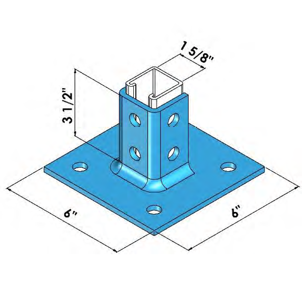 SINGLE CHANNEL POST BASE ZINC