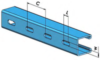 STRUT CHANNEL SLOTTED 12GA PRE-GALVANIZED 1 5/8" X 1 5/8" X 10'