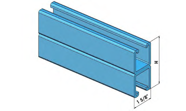 STRUT CHANNEL SOLID BACK TO BACK 12GA PRE-GALV 1 5/8" PRESS JOINED/CLINCHED (3 1/4" TOTAL HEIGHT) X 10' (MADE IN CANADA)