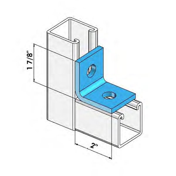 TWO HOLE 90 DEGREE FITTING ZINC