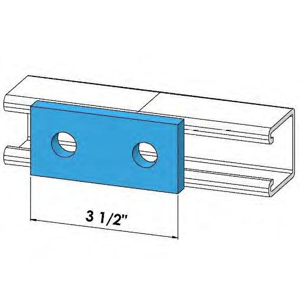 TWO HOLE SPLICE PLATE ZINC