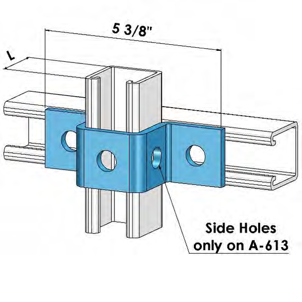 U SHAPE BRACKET FIVE HOLES ZINC 1 5/8"