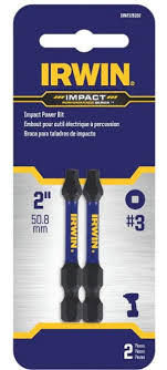 IRWIN IMPACT BIT 2" SQUARE #3 - 2 PACK