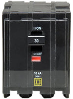 SQUARE D MINI CIRCUIT BREAKER 30A 3 POLE PLUG IN MOUNT QO330 TYPE QO