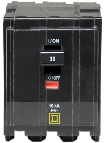 SQUARE D MINI CIRCUIT BREAKER 30A 3 POLE PLUG IN MOUNT QO330 TYPE QO