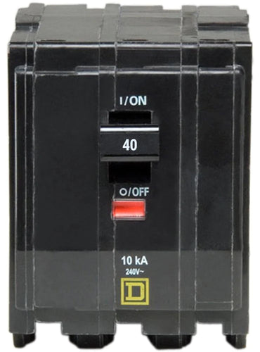 SQUARE D MINI CIRCUIT BREAKER 40A 3 POLE PLUG IN MOUNT QO340 TYPE QO