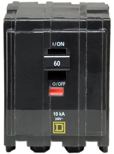 SQUARE D MINI CIRCUIT BREAKER 60A 3 POLE PLUG IN MOUNT QO360 TYPE QO