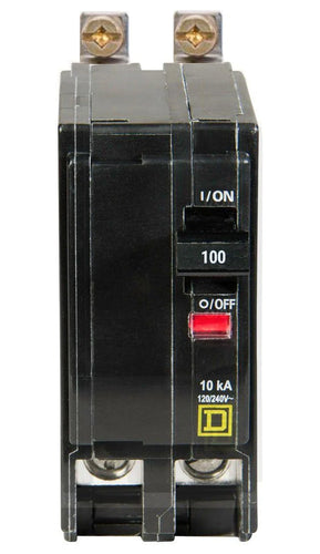 SQUARE D MINI CIRCUIT BREAKER 100A 2 POLE BOLT ON MOUNT QOB2100 TYPE QOB