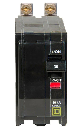 SQUARE D MINI CIRCUIT BREAKER 30A 2 POLE BOLT ON MOUNT QOB230 TYPE QOB