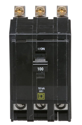 SQUARE D MINI CIRCUIT BREAKER 100A 3 POLE BOLT ON MOUNT QOB3100 TYPE QOB