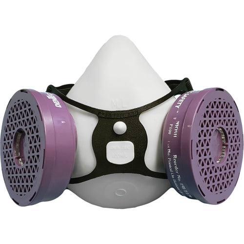 COMFORT-AIR® 400NX BLACK HALF MASK WITHOUT EXHALATION VALVE P100 KIT, ELASTOMER/RUBBER, MEDIUM/LARGE