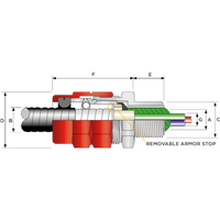 CMP TECK CABLE EXPLOSION PROOF CONNECTOR TMC2X-100A137X 1" NPT - RANGE: 1.02 - 1.38