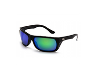 VALLEJO® BLACK FULL FRAME SAFTEY GLASSES - GREEN MIRROR POLARIZED