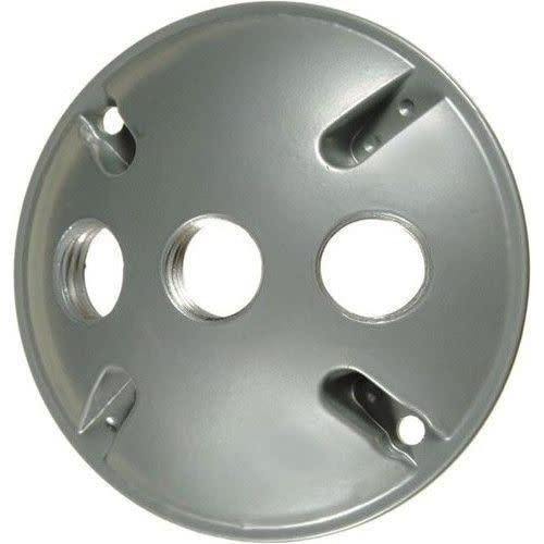  ROUND 3-HOLE COVER W/GASKET - GREY-VISTA-VISTA-Default-Covalin Electrical Supply 