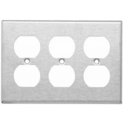 3-GANG DUPLEX PLATE #430 S.S GRADE-VISTA-VISTA-Default-Covalin Electrical Supply