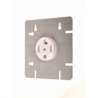DRYER OUTLET W/ 4 11/16'' COVER PLATE - 30A-120/240V - WHITE-VISTA-VISTA-Default-Covalin Electrical Supply