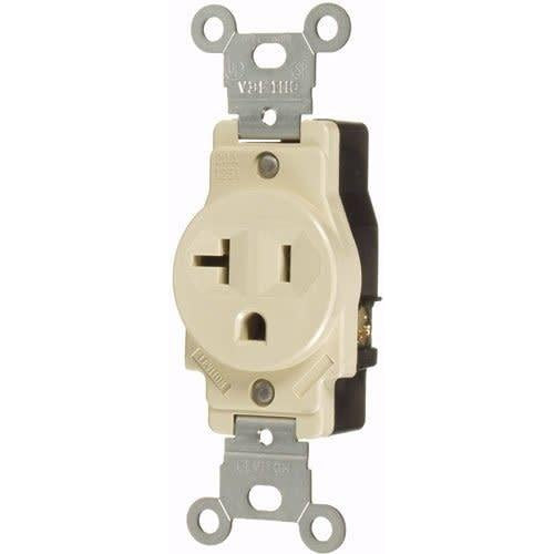20A/125V SINGLE STANDARD OUTLET - IVORY-VISTA-VISTA-Default-Covalin Electrical Supply