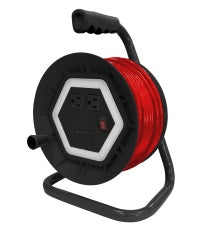 7.6M CORD REEL WITH BUILT-IN LED WORK LIGHT